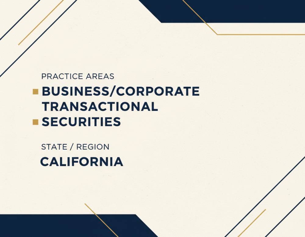High-Signal Seed-Stage B2B SaaS Corporate & Transactional Law Practice (Virtual) - California