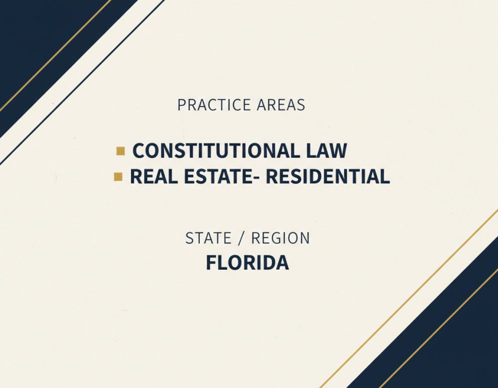 High-Volume Construction, Property & Constitutional Law Practice with Virtual Presence - Florida